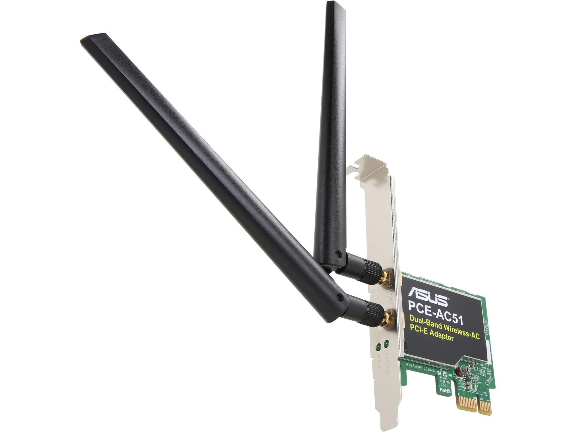 Card mạng không dây Asus PCE-AC51 802.11a/b/g/n/ac PCIe x1 slide image 0