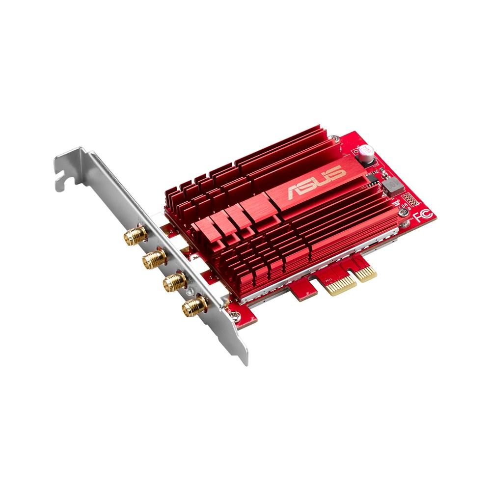 Card mạng không dây Asus PCE-AC88 802.11a/b/g/n/ac PCIe x1 slide image 0