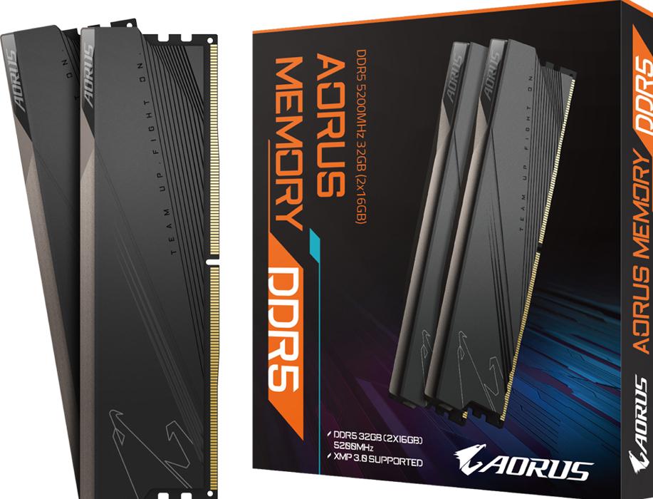 RAM Gigabyte AORUS 32GB (2x16) DDR5-5200 CL40 (GP-ARS32G52D5) slide image 1