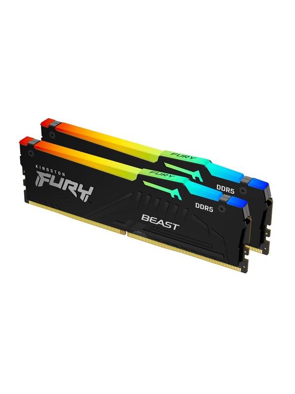 RAM Kingston FURY Beast RGB 16GB (2x8) DDR5-5200 CL40 (KF552C40BBAK2-16) slide image 1