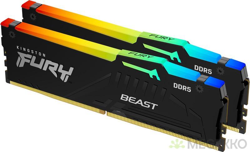 RAM Kingston FURY Beast RGB 16GB (2x8) DDR5-5600 CL40 (KF556C40BBAK2-16) slide image 1