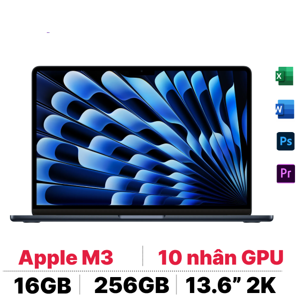 Macbook Air M3 13 inch 2024 16GB - 256GB sạc 30W | Chính hãng Apple Việt Nam slide image 1