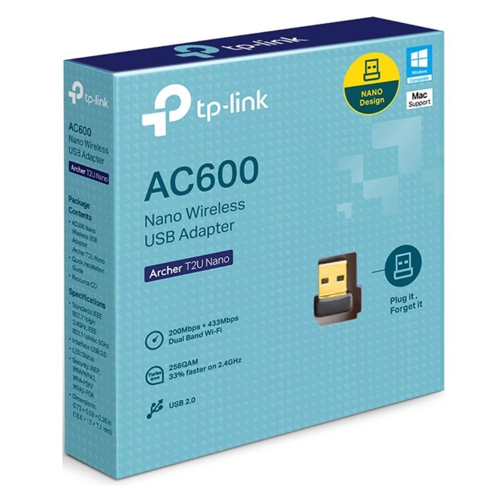 Card mạng không dây TP-Link Archer T2U Nano 802.11a/b/g/n USB Type-A slide image 1